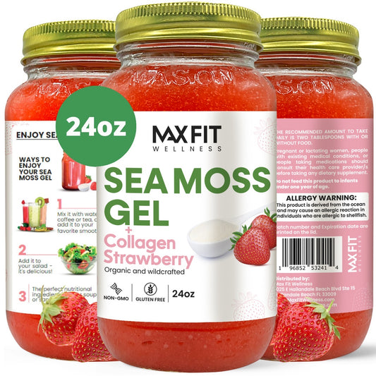 Collagen Strawberry Sea Moss Gel 24oz