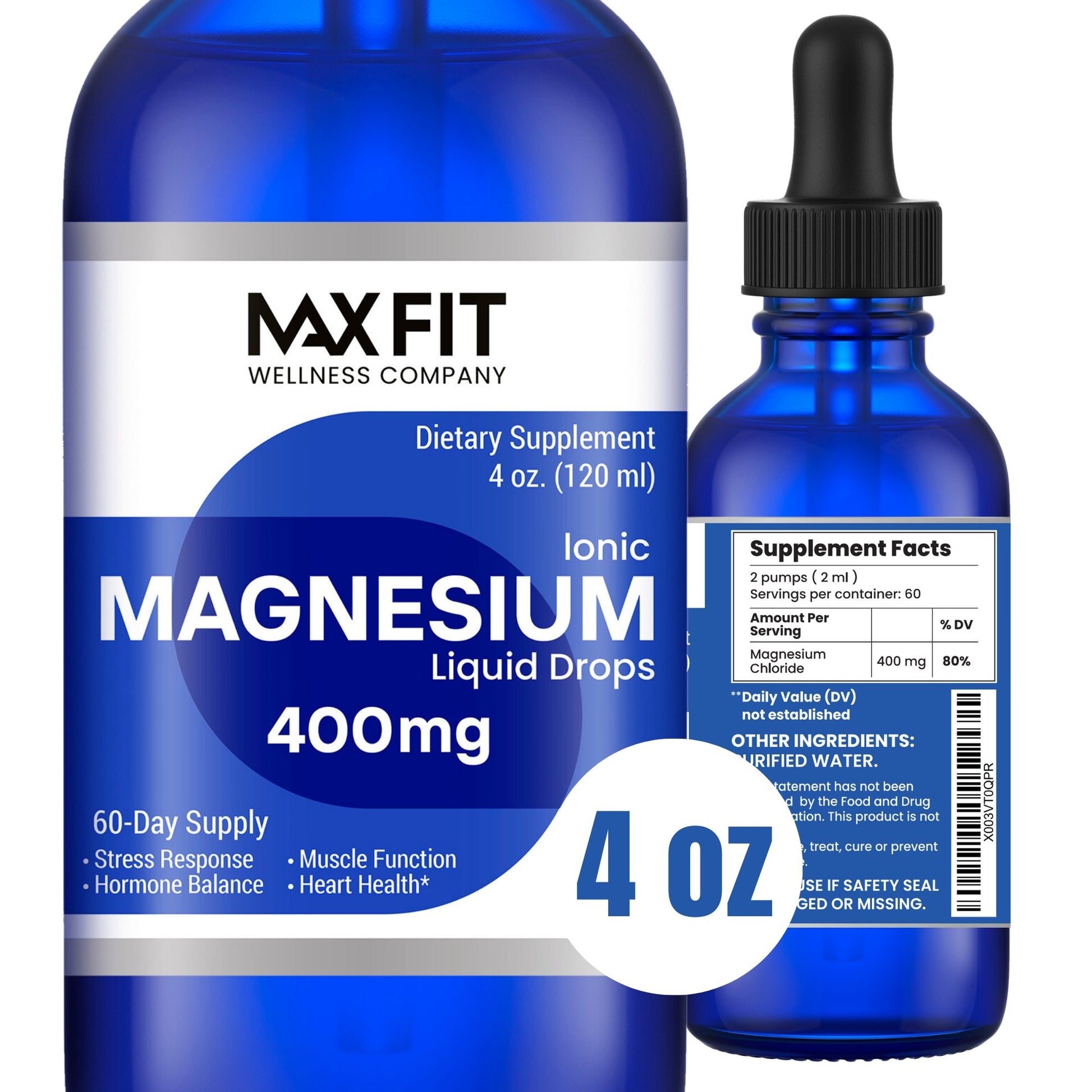 Ionic Liquid Magnesium Chloride Drops 400 mg - Max Fit Wellness